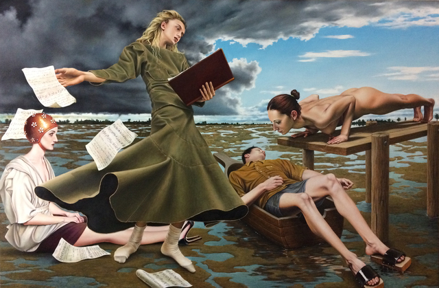 Jorge Santos, ‘Dry Lake Sirens’, 2018, Painting, Oil an Acrylic on Canvas, RJD Gallery
