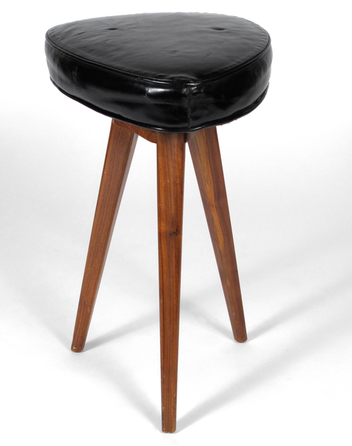 Vladimir Kagan, ‘Stool’, 1950s, Design/Decorative Art, Mahogany, Leather, Patrick Parrish Gallery