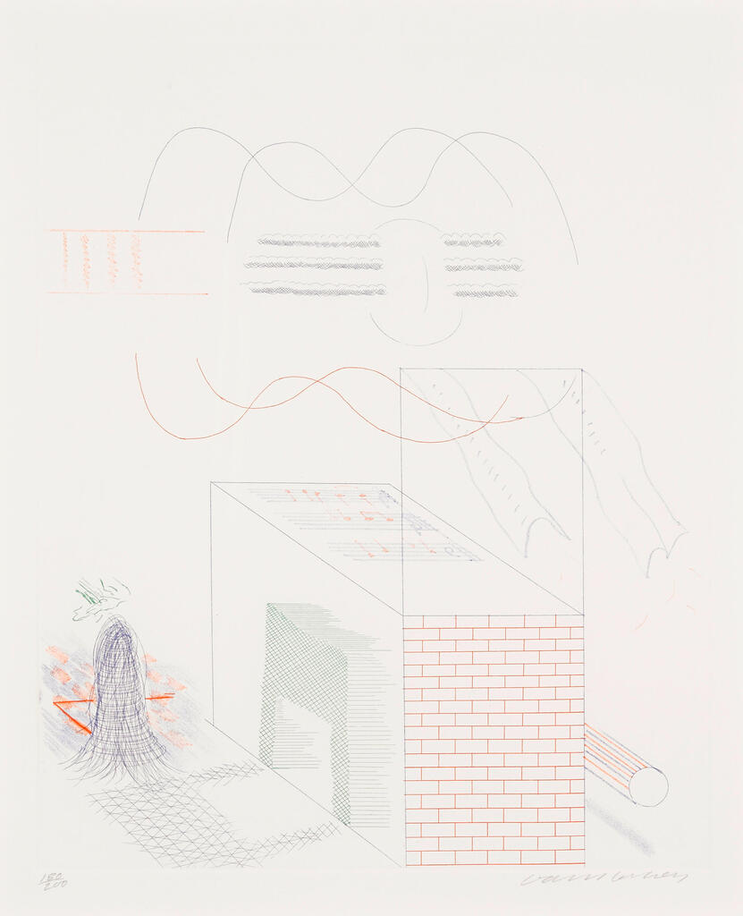 David Hockney - The Buzzing of the Blue Guitar, from The Blue Guitar