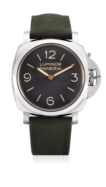 Panerai, ‘A well preserved and rare stainless steel wristwatch with certificate and box, numbered 001 of a limited edition of 100 pieces made for the Hong Kong market’, 2014, Phillips