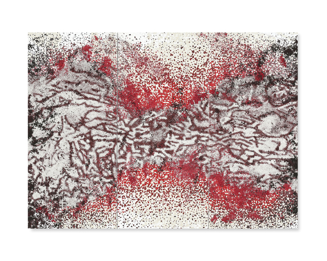 Yasmina Alaoui, ‘Red Trio #3’, 2017, Mixed Media, Acrylic paint, pigments, salt and gravel on wood, Opera Gallery