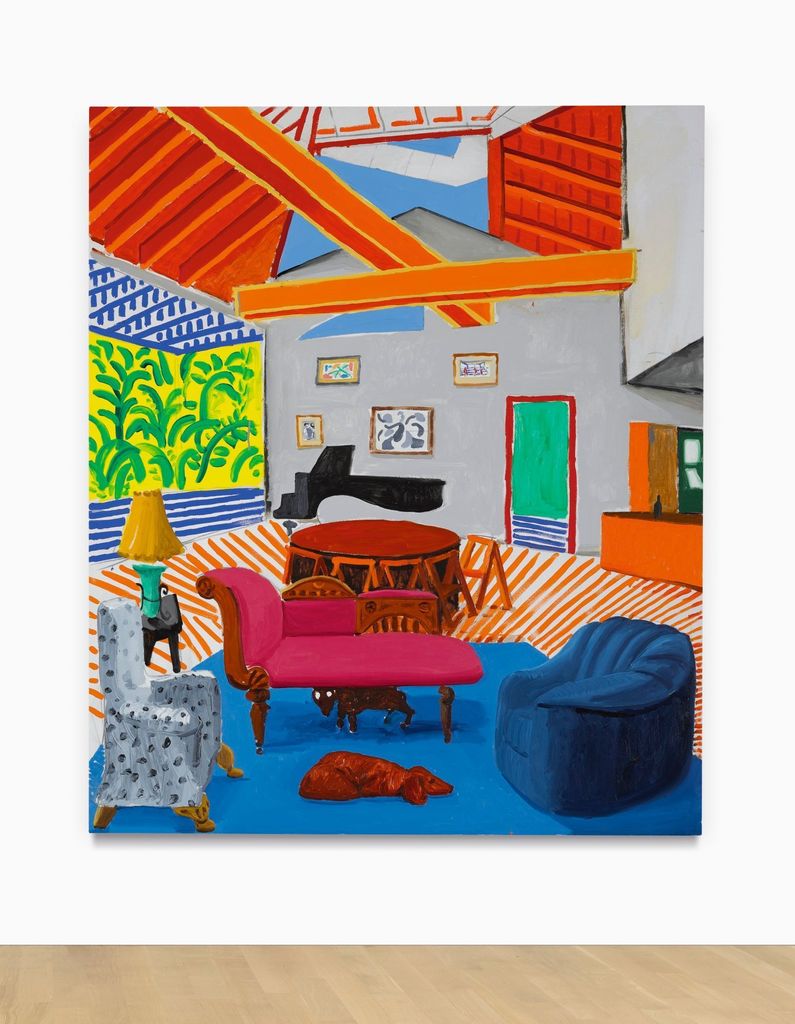 David Hockney - MONTCALM INTERIOR WITH 2 DOGS