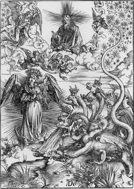 Albrecht Dürer, ‘Das Sonnenweib und der siebenköpfige drache (The Apocalyptic Woman)’, 1511, R. S. Johnson Fine Art