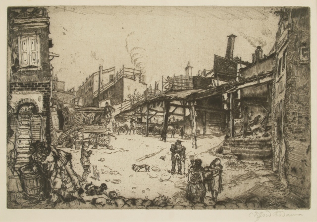 Clifford Isaac Addams, ‘Stables, Philadelphia’, 1912, Print, Etching, Private Collection, NY