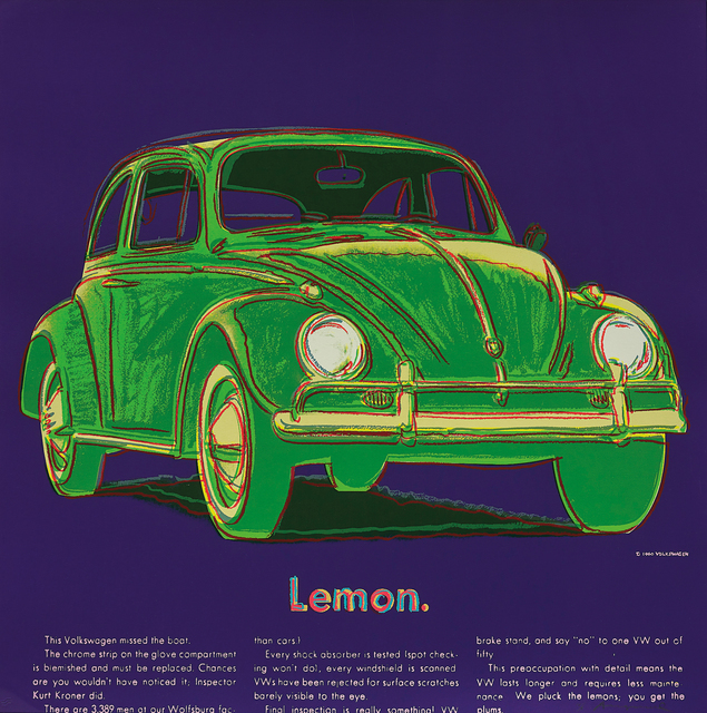 Andy Warhol, ‘Volkswagen, from Ads’, 1985, Phillips