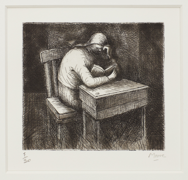 Henry Moore, ‘Girl Doing Homework V’, 1974, Print, Etching and aquatint, Marlborough