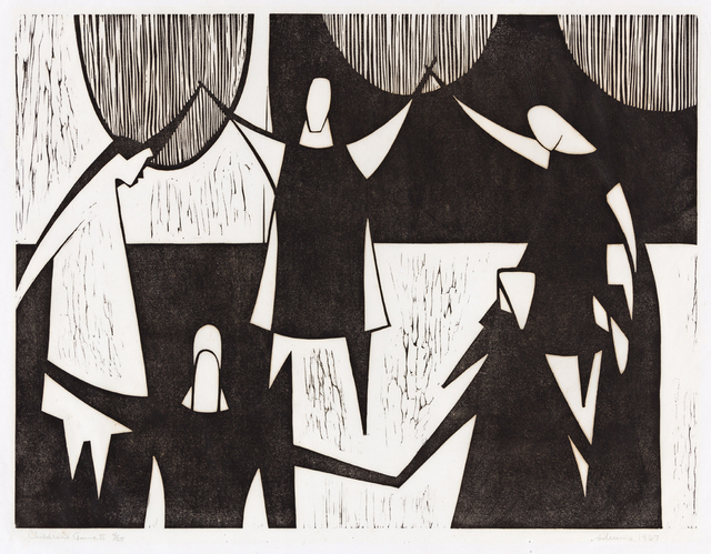 Samella Lewis, ‘Children's Game II’, 1967, Print, Linoleum cut on Japan paper, Swann Auction Galleries