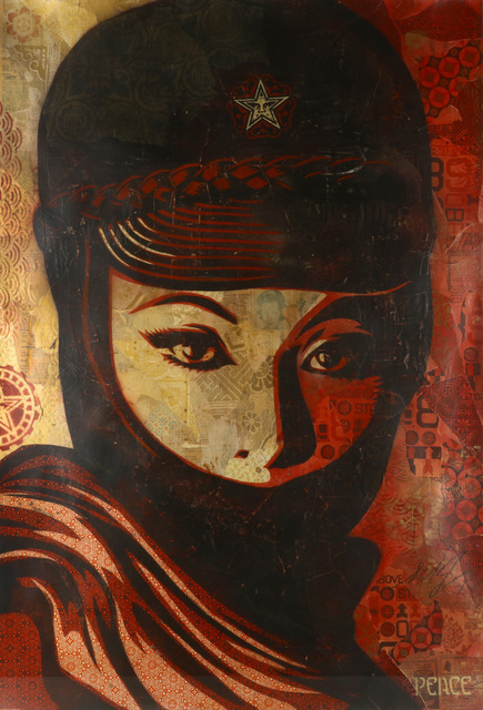 Shepard Fairey, ‘Mujer Fatal’, 2007, Drawing, Collage or other Work on Paper, Stencil, silkscreen and collage on paper, Chiswick Auctions
