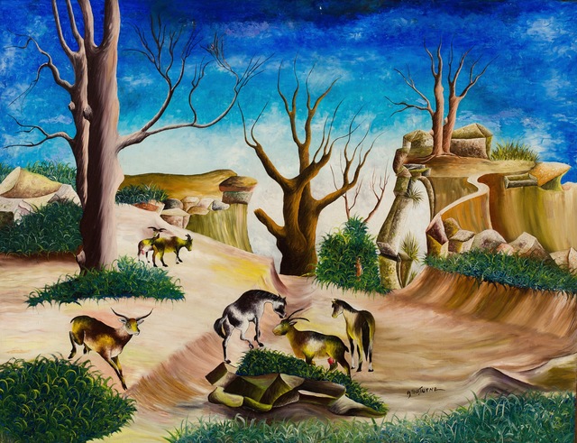 Andrew Saturne, ‘Six Goats, Parched Earth’, ZQ Art Gallery