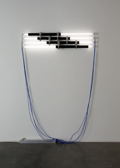 Nathaniel Rackowe, ‘SP20’, 2015, Sculpture, Powder coated scaffolding, tubes, fluorescent light, scaffolding clamps, Lawrie Shabibi