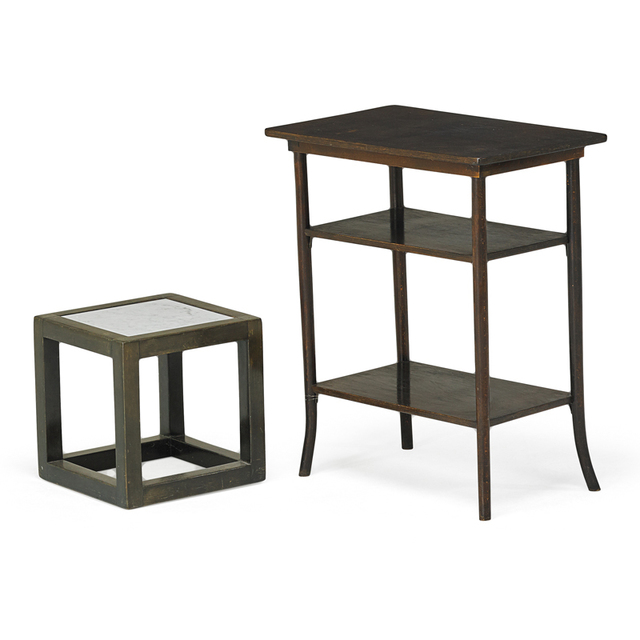 Josef Hoffmann, ‘Cube Table And Tiered Table, Austria’, ca. 1905/Early 20th C., Design/Decorative Art, Stained Beech, Marble, Rago/Wright