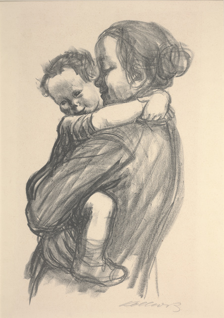 Käthe Kollwitz, ‘Boy with Arms Around Mother's Neck’, 1931, Print, Lithograph, Dallas Museum of Art
