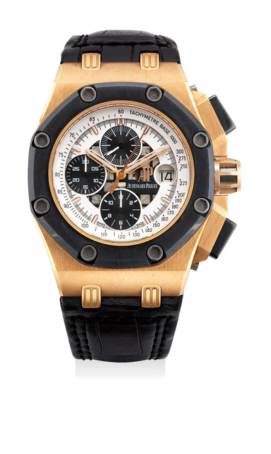 Audemars Piguet, ‘A fine pink gold and ceramic chronograph with date, numbered 374 of a limited edition of 500 pieces’, Circa 2006, Phillips