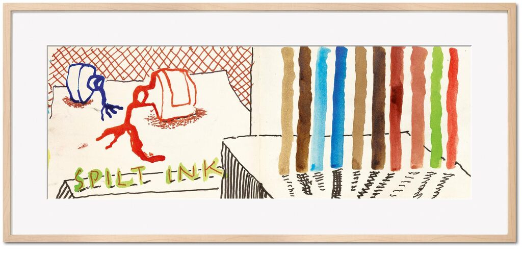 David Hockney - i. Spilt Ink with Tests ii. Self-Portrait in My Living Room; iii. Two Chairs and Rain on Window; iv. My Se...