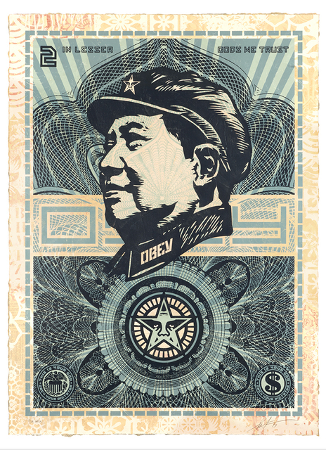 Shepard Fairey, ‘Lesser Gods Mao’, 2019, Drawing, Collage or other Work on Paper, HPM, Silkscreen and Mixed Media Collage on Paper, Samuel Owen Gallery