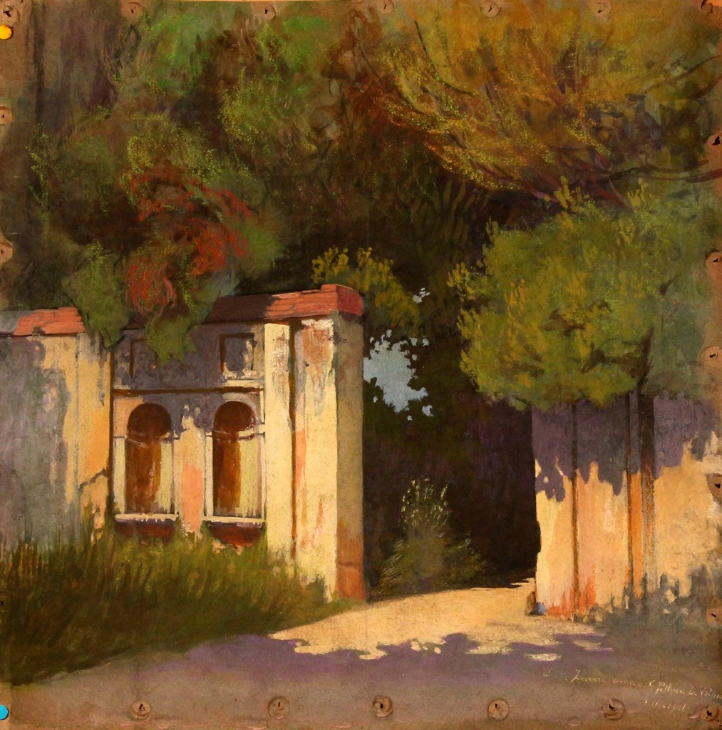 Giuseppe Pelizza da Volpedo 'Landscape', mixed media, 49x59, signed. On the back: another 'Landscape' Giuseppe Pelizza da Volpedo 'Landscape', mixed media, 49x59, signed. On the back: another 'Landscape'