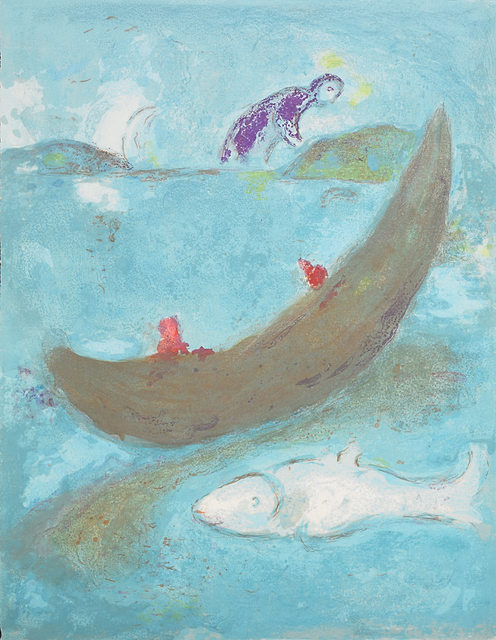 Marc Chagall, ‘The Dead Dolphin and the Three Hundred Dracmas, from Daphnis and Chlöe’, 1961, Print, Lithograph in colors, Rago/Wright