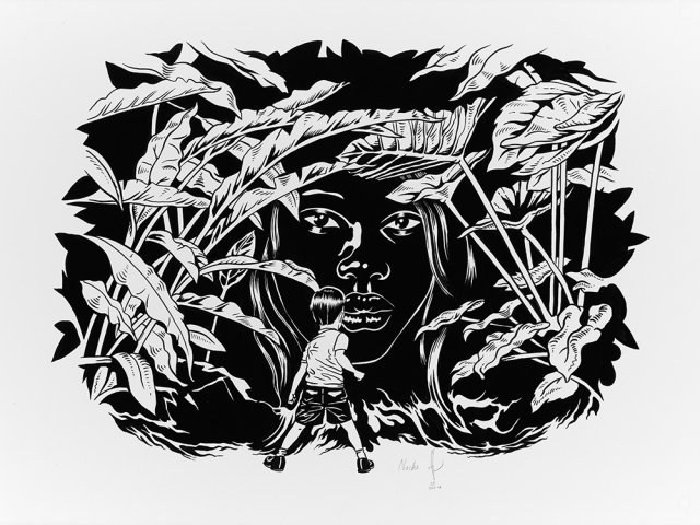 Victor Castillo, ‘Noche’, 2014, Drawing, Collage or other Work on Paper, Arches paper, Deleter Ink 4, deckled edges, KP Projects