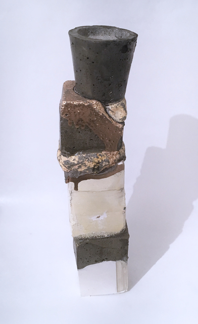 Dena Paige Fischer, ‘Layered Votive Sculpture (gold drips)’, 2020, Sculpture, Hydrocal, pigmented concrete, paint and polyurethane, Deep Space Gallery