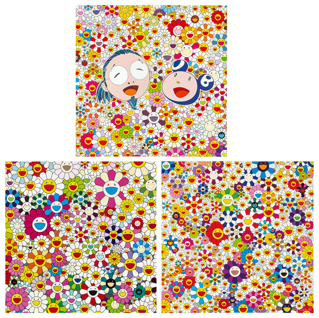 Takashi Murakami - Me and Mr. DOB; Maiden in the Yellow Straw Hat; and If I Could Reach That Field of Flowers, I Would Die...