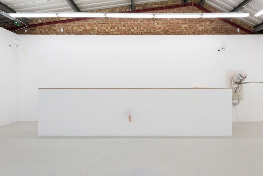Installation view, 'Throat wanders down the blade..' at Annka Kultys Gallery, London, 2016 Photo: Annka Kultys Gallery (Damian Griffiths) Installation view, 'Throat wanders down the blade..' at Annka Kultys Gallery, London, 2016 Photo: Annka Kultys Gallery (Damian Griffiths)