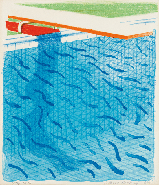 David Hockney, ‘Pool Made with Paper and Blue Ink for Book’, 1980, Phillips