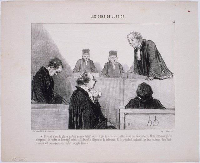 Honoré Daumier, ‘Les Gens de Justice: M. L'Avocat a rendu pleine Justice...’, 1846, Phillips Collection