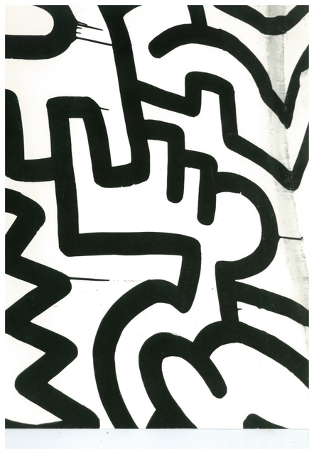 Andy Warhol, ‘Andy Warhol, Photograph of a Keith Haring Painting Detail (Pop Shop) circa 1983’, ca. 1983, Photography, Silver Gelatin Print, Hedges Projects