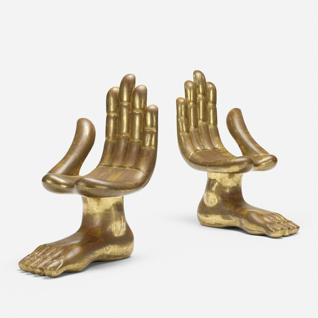 Pedro Friedeberg Hand Foot Chairs Pair C 1960 Artsy