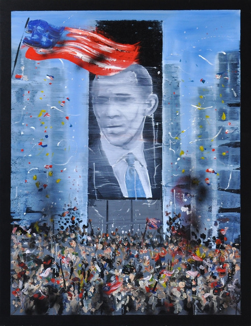 Stéphane Pencréac'h, ‘November 4th 2008 - Obama’, 2015, Painting, Oil painting on canvas, Mazel Galerie