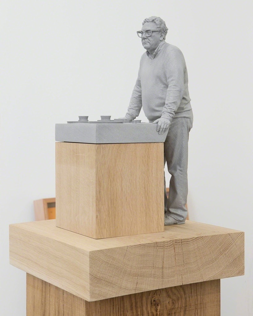 "Trevor Horn" 2015 / Alumide, oak / Alumide, chêne / 71 7/8 x 12 3/8 x 12 3/8 inches / 182,5 x 31,5 x 31,5 cm / Unique / Courtesy Galerie Perrotin "Trevor Horn" 2015 / Alumide, oak / Alumide, chêne / 71 7/8 x 12 3/8 x 12 3/8 inches / 182,5 x 31,5 x 31,5 cm / Unique / Courtesy Galerie Perrotin