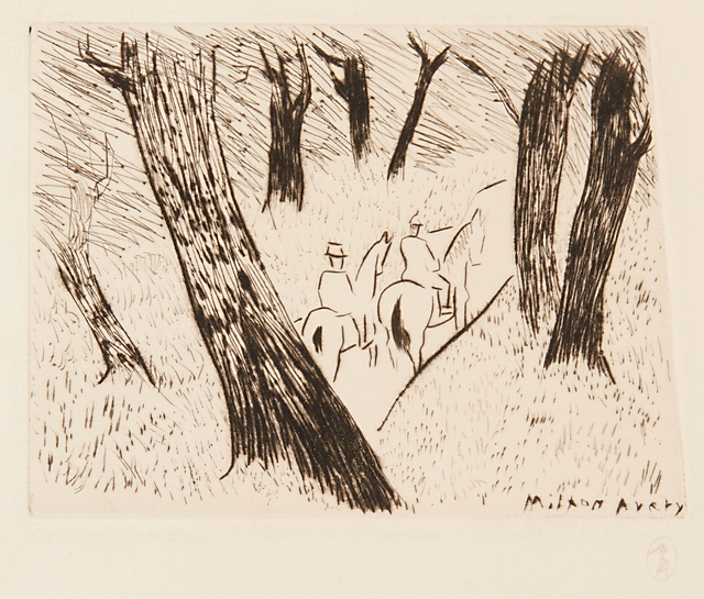 Milton Avery, ‘Riders in the Park’, 1934, Print, Drypoint, Rago/Wright