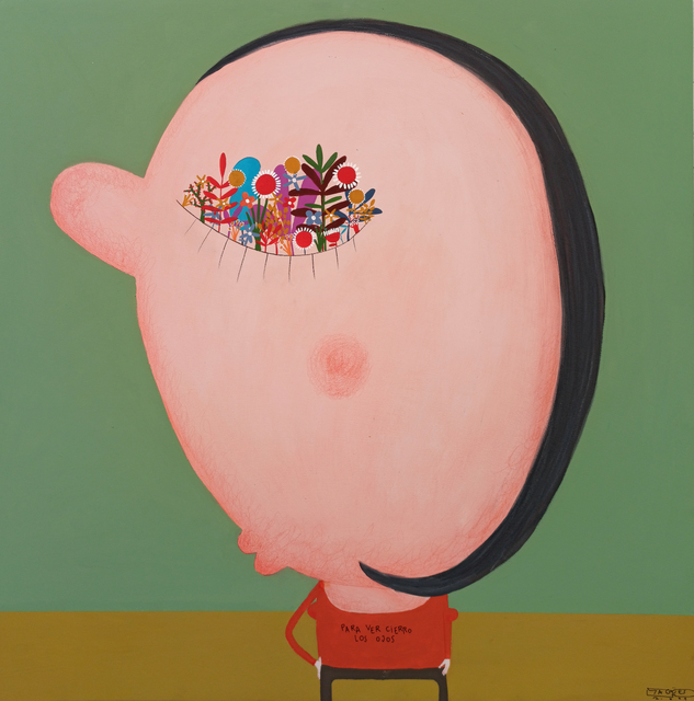 Moisés Yagües, ‘Cierro los ojos para ver’, 2021, Painting, Mixed media on board, Galería Marita Segovia