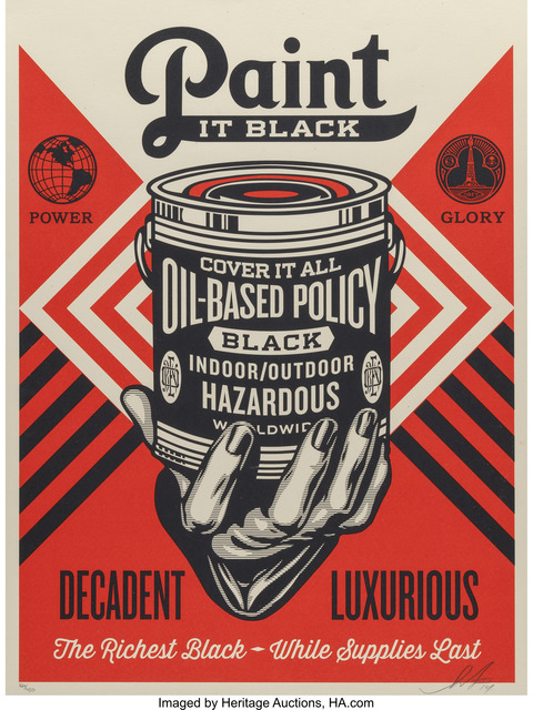 Shepard Fairey (OBEY), ‘Paint it Black (Brush) and Paint it Black (Hand)’, 2014, Heritage Auctions