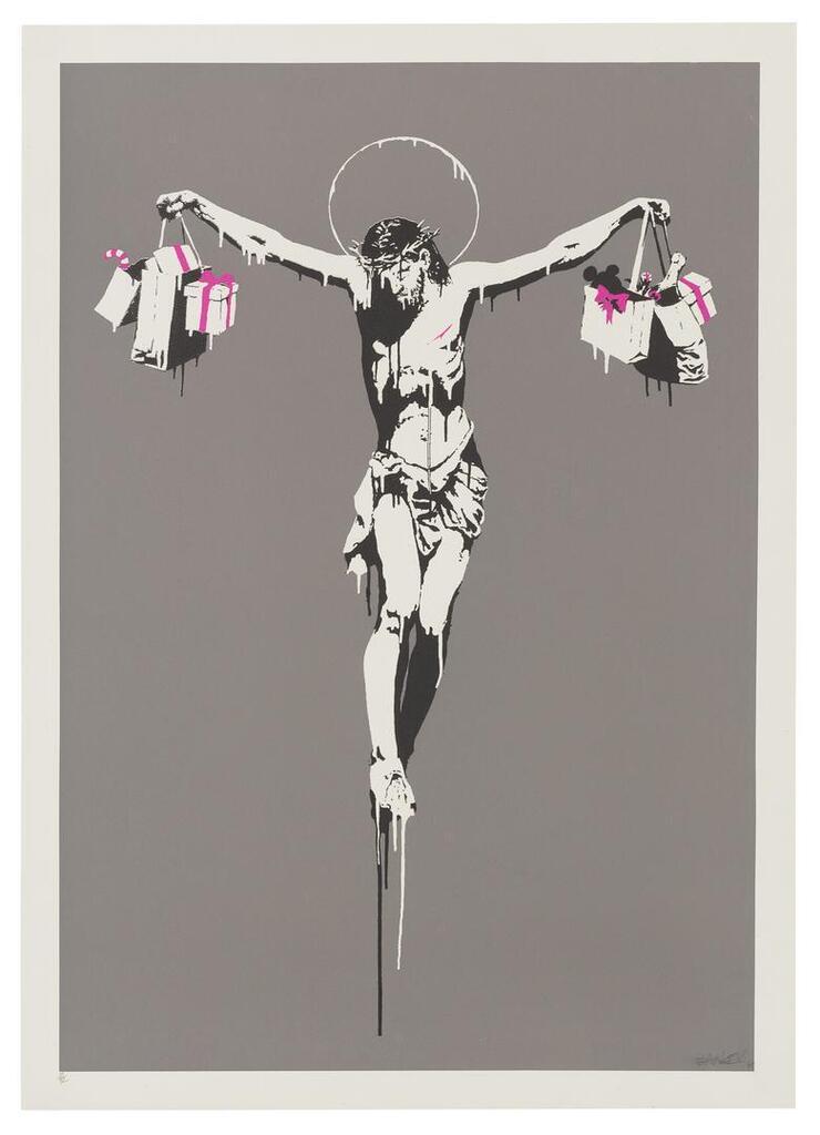 Banksy - Christ with Shopping