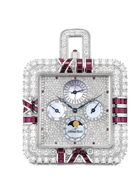 Audemars Piguet, ‘An exceptional and possibly unique white gold, diamond, ruby and mother-of-pearl perpetual calendar watch’, 1994, Phillips