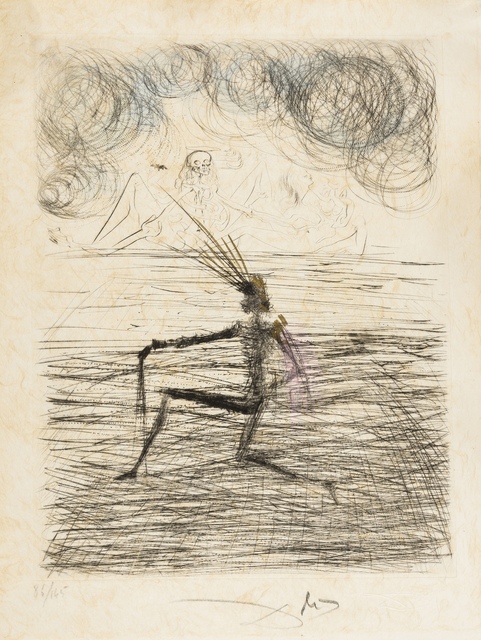 Salvador Dalí, ‘Chevalier à genou (Field 69-1K; M&L 305k)’, 1968/1969, Print, Etching with hand colouring in watercolour and gold, Forum Auctions