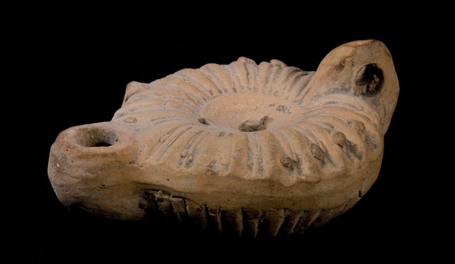 Unknown Roman, ‘Ribbed Terracotta Roman Oil Lamp’, 100-300, Muzeion Gallery