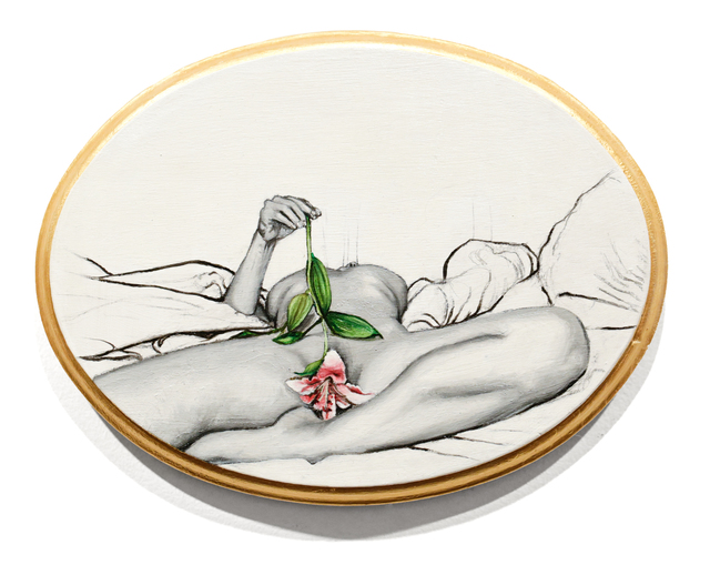 Lauren Rinaldi, ‘Gild the Lily’, 2018, Painting, Oil on wooden plaque, Paradigm Gallery + Studio