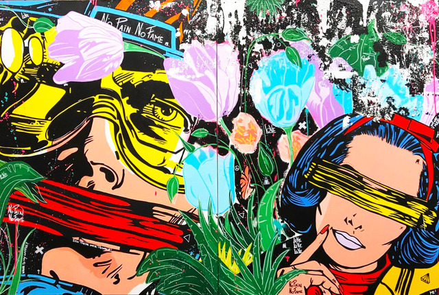 LaSso, ‘Hidden Yellow’, 2018, Painting, Acrylic, spray paint, and acrylic markers on canvas, Avant Gallery
