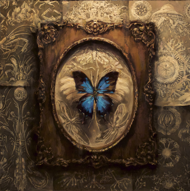 Lindsey Kustusch, ‘Papilo Ulysses’, 2016, Painting, Oil on panel, Abend Gallery