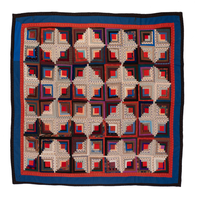 ‘Light And Dark Log Cabin’, 1870, Textile Arts, Challis de laine et coton, PIASA