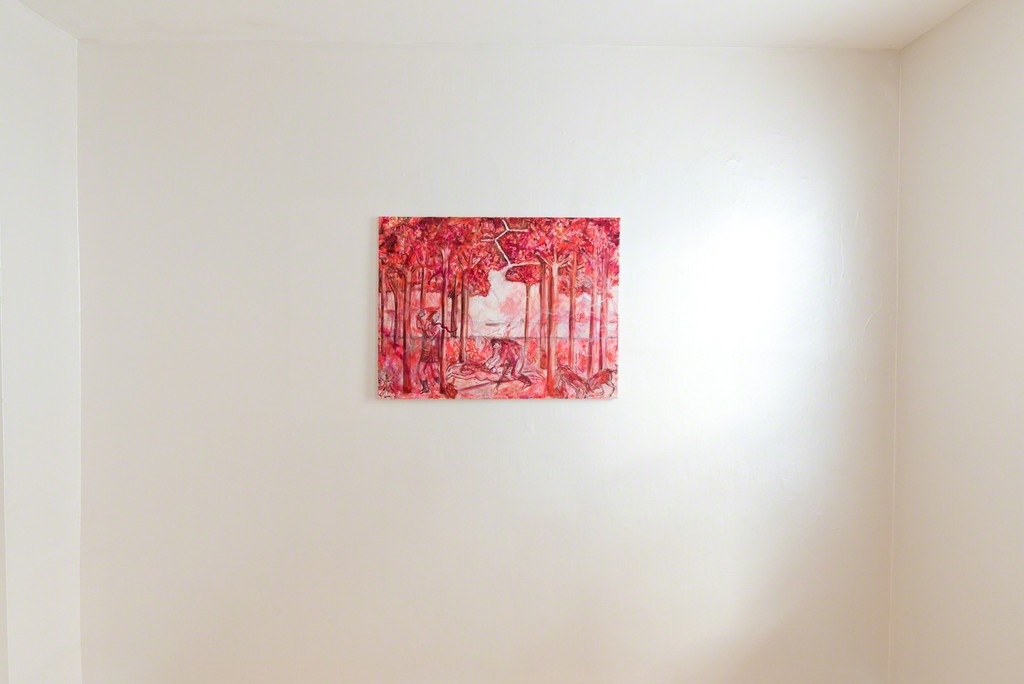 Jutta Koether, Leibhaftige Malerei (red version), 2007, Oil on canvas, 24 x 32 in / 61 x 81.5 cm Jutta Koether, Leibhaftige Malerei (red version), 2007, Oil on canvas, 24 x 32 in / 61 x 81.5 cm
