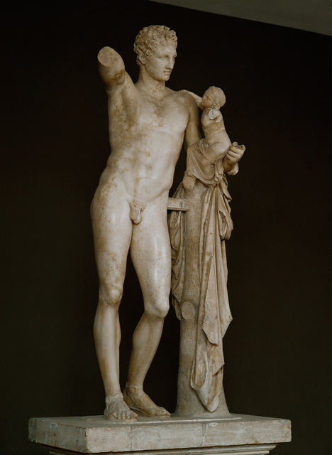 Praxiteles, ‘Hermes with infant Dionysos on his arm’, ca. 330 BCE, Erich Lessing Culture and Fine Arts Archive