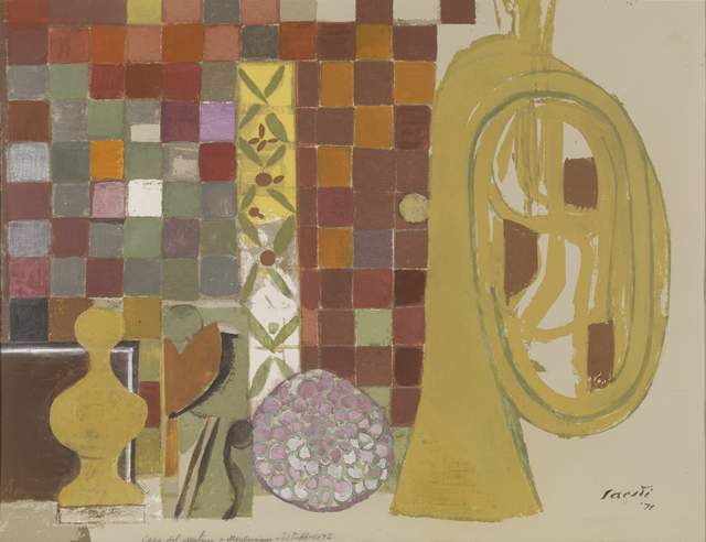 Bruno Saetti, ‘Casa Del Mulino’, 1972, Mixed Media, Tempera on proof of printing applied on cardboard, Itineris