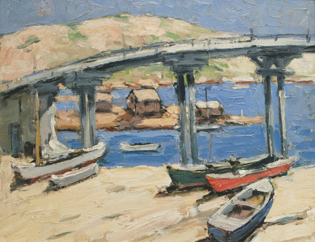 Walter Farndon, ‘The Bridge: Rowboats on the Beach’, 19th -20th Century, Vose Galleries
