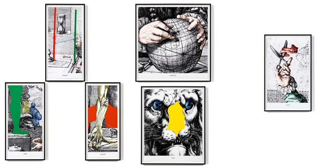 John Baldessari, ‘Engravings with Sounds: SOB, GRUNT, CLACK, SNEEZE, URG, TOOT’, 2015, Print, Archival inkjet print on paper, Mai 36 Galerie