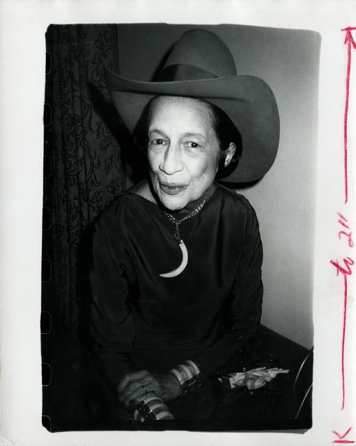 Andy Warhol, ‘Diana Vreeland wearing a cowboy hat’, ca. 1980, The Future Perfect