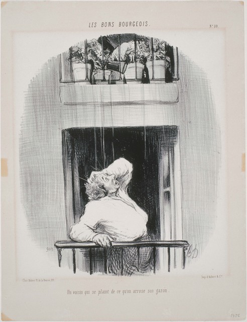 Honoré Daumier, ‘Les Bons Bourgeois: Un voisin qui se plaint de ce qu'on arrose’, 1846, Phillips Collection