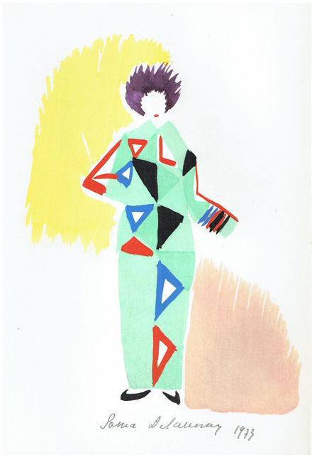 Sonia Delaunay, ‘“Projet De Pyjame Pour Un Bal Porte Par R. Delauney 1923” ’, hand-signed in 1973, Travelogues Fine Art
